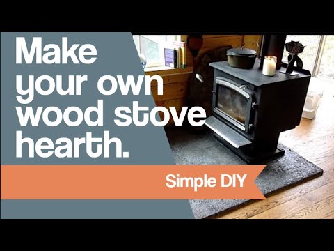 Make your own wood stove hearth.