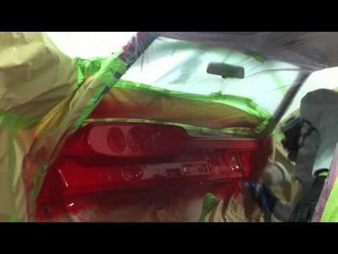 Spray painting a Porsche 912 dashboard