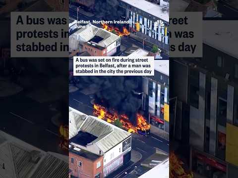 Violent protest in Belfast after man stabbed by refugee