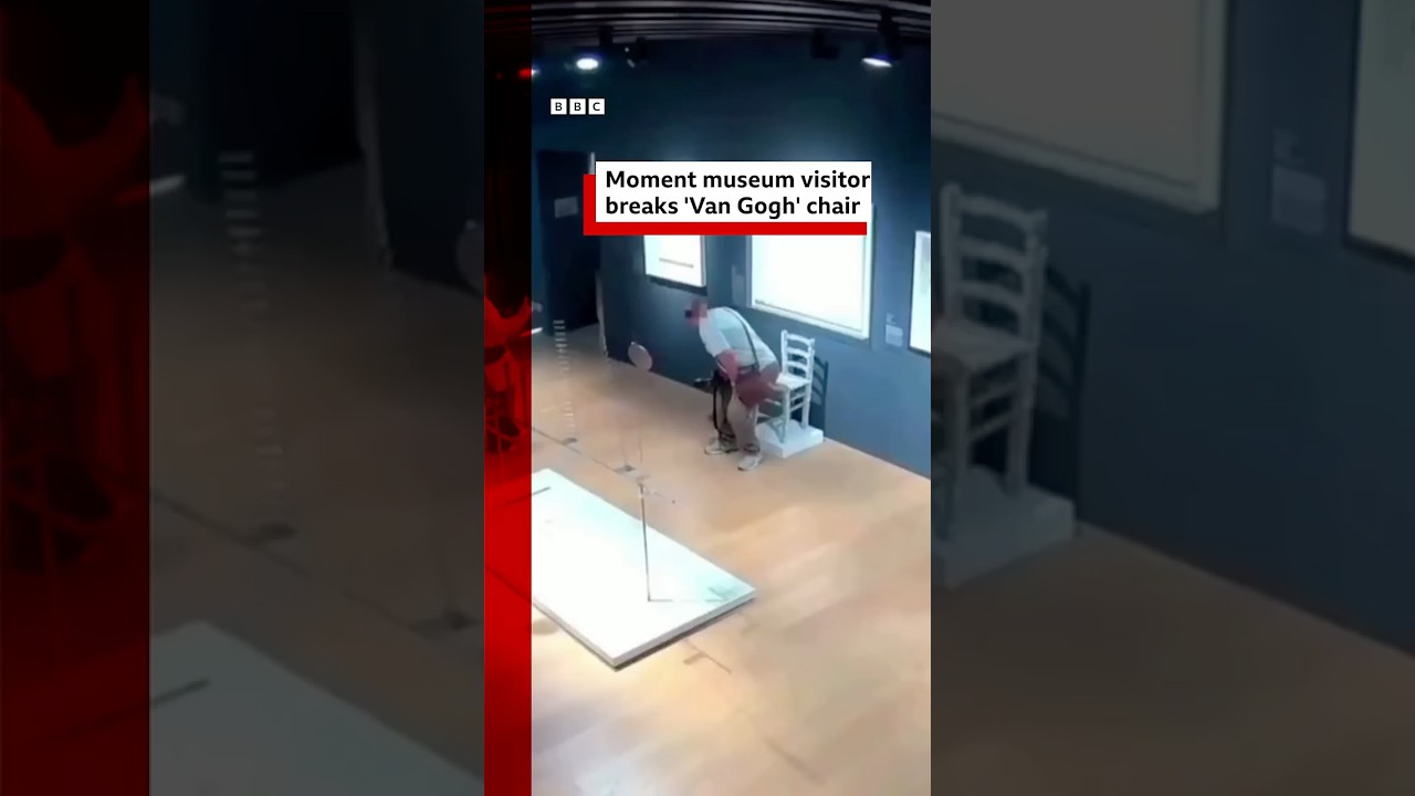 Man breaks crystal-covered 'Van Gogh' chair in museum. #Italy #Art #BBCNews - YouTube