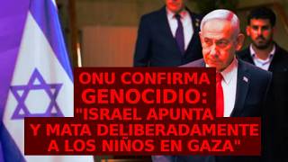 LA ONU CONFIRMA QUE ISRAEL COMETE GENOCIDIO EN GAZA:"APUNTA Y MATA A NIÑOS DE FORMA DELIBERADA"
