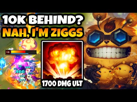 Behind 10k Gold? No problem, Ziggs Mid can carry this