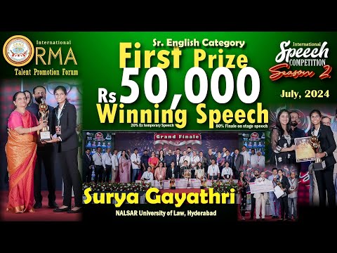 Season 2 Sr Eng1st Prize  Speech - Surya Gayathri