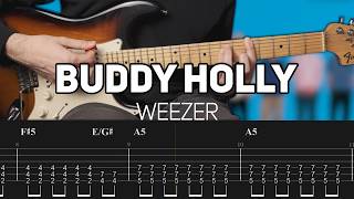 Weezer - Buddy Holly (Guitar lesson with TAB)