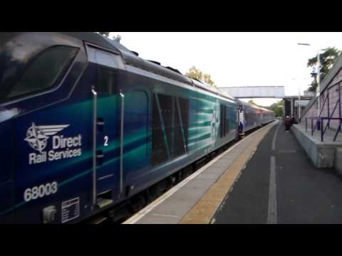 DRS Class 68, 68003 Astute, 2L69 departing Inverkeithng (12th October 2015)