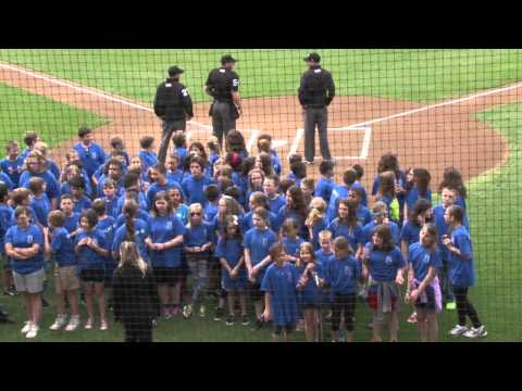 Hillside Elementary School at senators national anthem