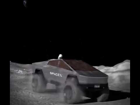 Tesla Cybertruck on the Moon. SpaceX Model