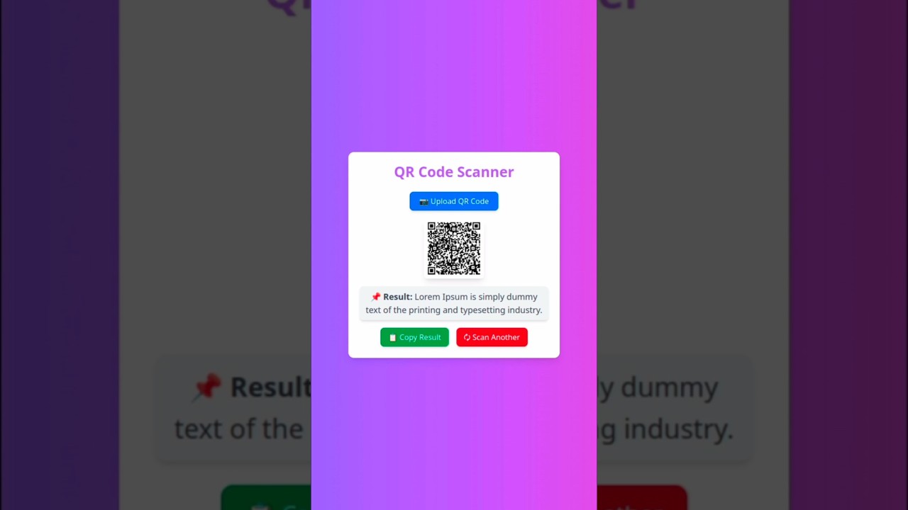 Build a QR Code Scanner with HTML JavaScript & TailwindCss  #coding #qrscan #qrcode #qrcodescanner