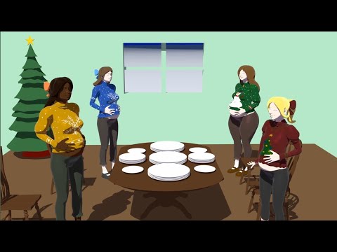 Girls belly and body expansion 