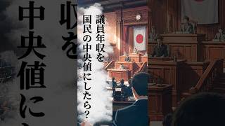 議員報酬を国民の中央値にしたら？　#社会問題 #政治 #政府 #議員 #選挙
