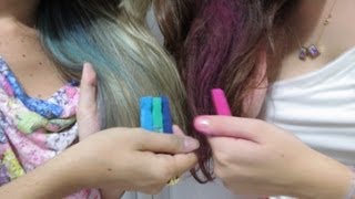 Como pintar os cabelos com giz pastel