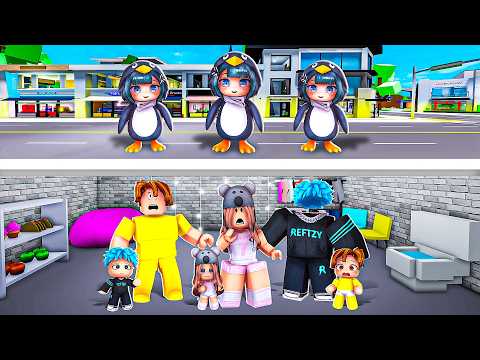 We Built a BUNKER to HIDE from GUGUGAGA Penguin..(Brookhaven)