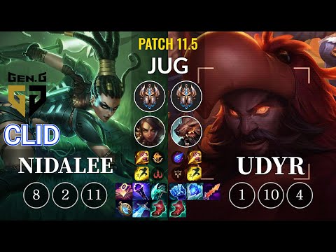 GEN Clid Nidalee vs Udyr Jungle - KR Patch 11.5