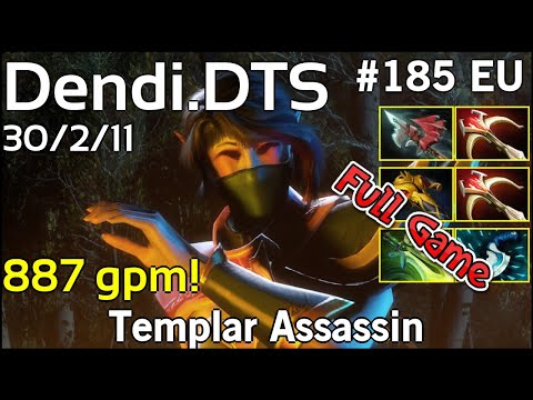 887 gpm! Dendi [DTS] Templar Assassin - Dota 2 Full Game 7.19