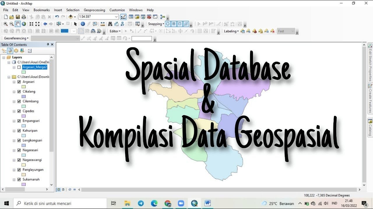 Tutorial Membuat Spasial Database dan Melakukan Kompilasi Data Geospasial pada aplikasi ArcGis | SIG