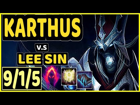 CRUSH (KARTHUS) vs LEE SIN - 9/1/5 KDA JUNGLE GAMEPLAY - KR Ranked GRANDMASTER