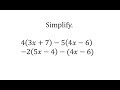 Simplify Algebraic Expressions: a(bx+c)-d(ex-f)