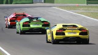 preview picture of video 'Lamborghini Aventador at Imola racetrack - Pure sound!'