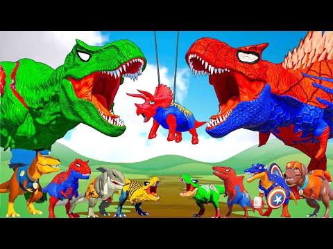 All Dinosaurs Mosasaurus, T-Rex vs Dinosaur Velociraptor in Jurassic World Evolution