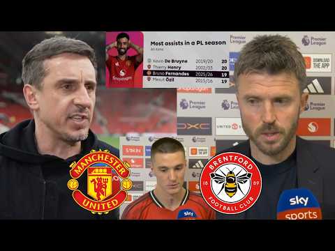 Manchester United vs Brentford 2-1 Bruno 19 Assists💥 Sesko, Michael Carrick & Gary Neville Reaction