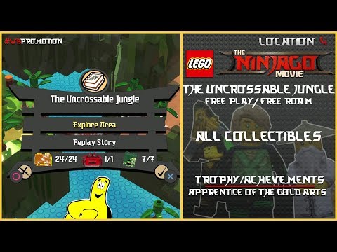 Lego Ninjago Movie Videogame: The Uncrossable Jungle FREE PLAY/FREE ROAM (All Collectibles) - HTG