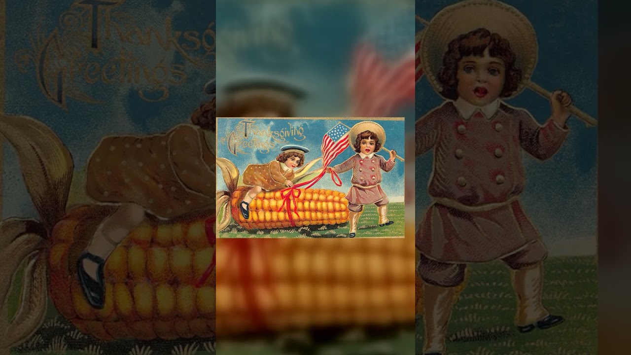 Thanksgiving Greetings Postcard, Divided Back, 1911, USA Video