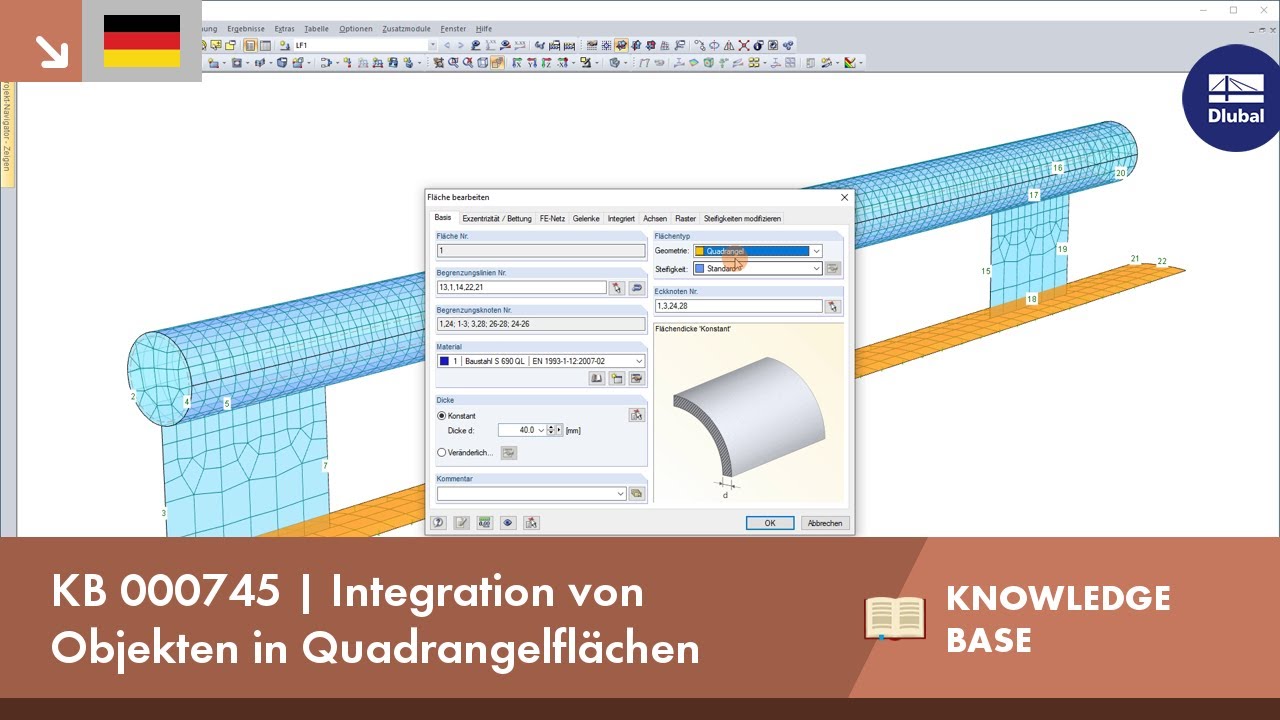 KB 000745 | Integration von Objekten in Quadrangelflächen
