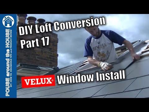 Loft conversion part 17 - Velux window installation & slating the roof gable end. Velux GPL CK04