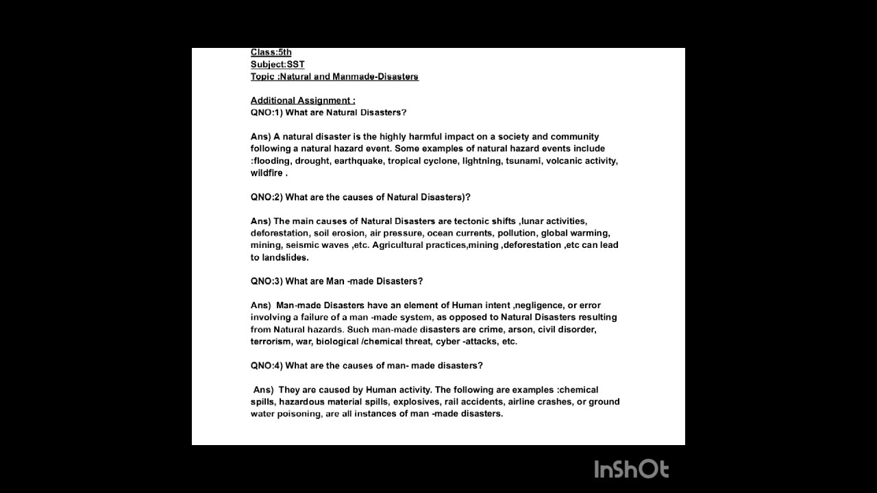 #class 5 natural and manmade disasters study material #knowledge #viralshort #new #question #answer