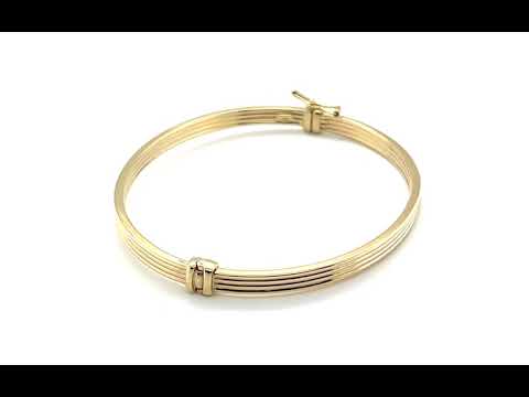 9ct Yellow Gold Lined Hinged Bangle  - 05430101 | Johnsons Jewellers