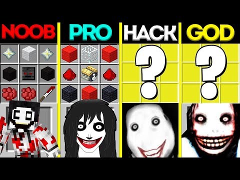Minecraft Battle: NOOB vs PRO vs HACKER vs GOD: JEFF THE KILLER CRAFTING CHALLENGE / Animation