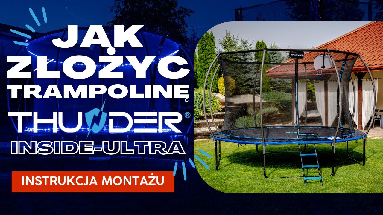 Батут Thunder Ultra 183 см Blue с внутренней сеткой и лестницей