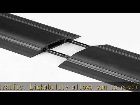 D-Line Floor Cord Cover Heavy Duty Cord Protector - FC83B, 6 Foot, Linkable | Protect Cords and Pre