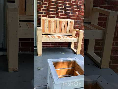 Pallet & 2x4 modern bench in 1 minute | Full video available #shorts #diy #howto #woodworking #bench