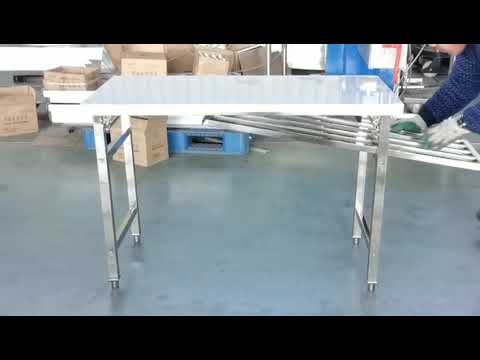 Stainless steel foldable dining table with ms legs, 4 seater