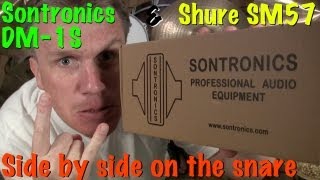 Video thumbnail for SONTRONICS DM-1S & SHURE SM57 SIDE BY SIDE ON THE SNARE DRUM - HEAR THE DIFFERENCE by Paul Annis
