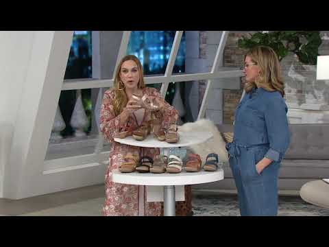 Earth Origins Leather Strap Wedges - Kendra Khloe on QVC