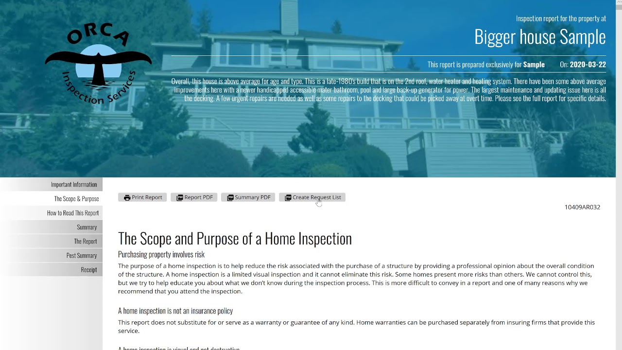 Report Overview with Request List Builder