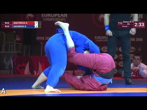 Round 1 Women-Gi - 71 kg: R. ANUFRIEVA (RUS) v. R. IAKUBOVA (RUS)