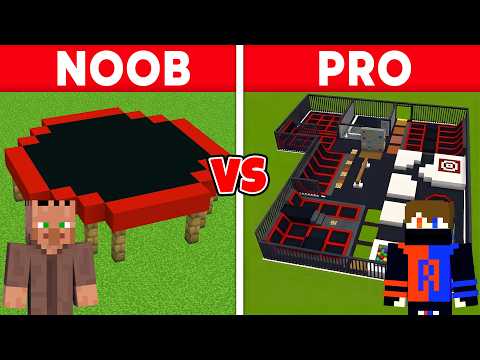 NOOB vs PRO Trampoline Park Build Battle in Minecraft