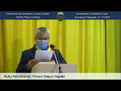 Ședința privind ceremonia de constituire a Consiliului Local al orașului Negrești, 21.10.2020