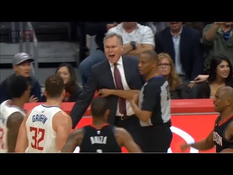 Houston Coach Exchange Words With Blake Griffin