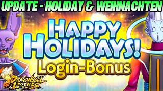 HOLIDAY UPDATE - Level 2000 ab Weihnachten möglich? 😲 Neue Log In Boni! | Dragon Ball Legends