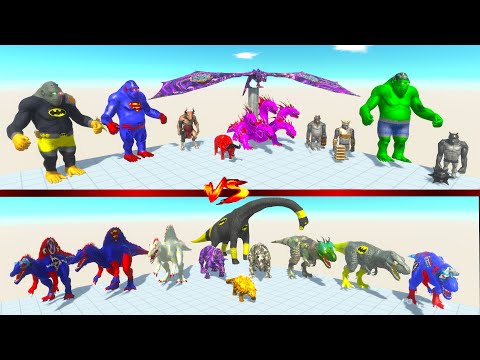 ALL DINOSAURS vs FANTASY & PRIMATES - Animal Revolt Battle Simulator ARBS