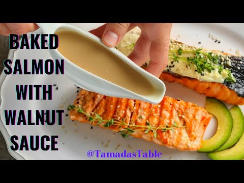 Recipe for Baked Salmon in the Oven | Salmon with Walnut Sauce | Georgian