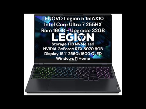 Lenovo Legion 5 15IAX10 Ultra 7 255HX 32Gb SSD 1.0Tb RTX5060 DOS Eclipse Black