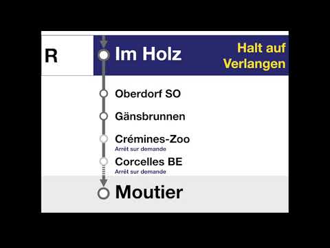 SBB Ansagen / annonces CFF - Regio Solothurn–Oberdorf SO–Moutier (GTW RM)
