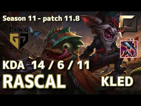 【韓国サーバー/C1】GEN.G Rascal クレッド(Kled) VS エイトロックス(Aatrox) TOP - Patch11.8 KR Ranked【LoL】