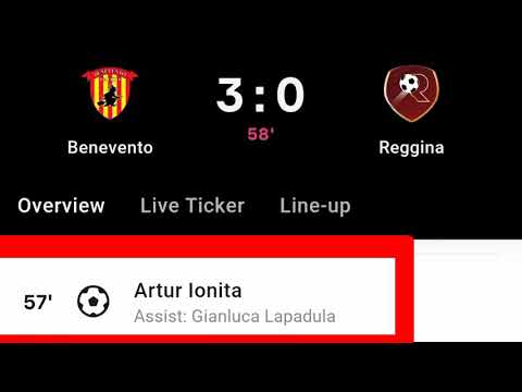 Artur Ionita Goal Vs Reggina | Benevento vs Reggina | 3-0 |
