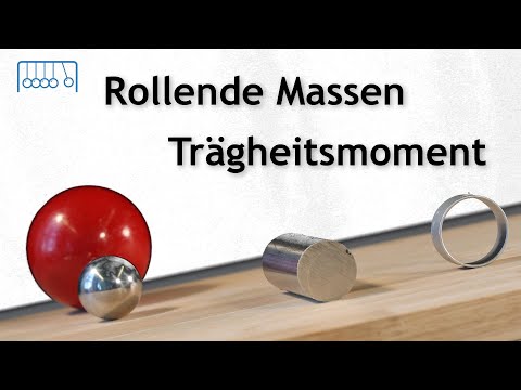 Rolling masses on an inclined plane: sphere, cylinder, hollow cylinder, hollow sphere